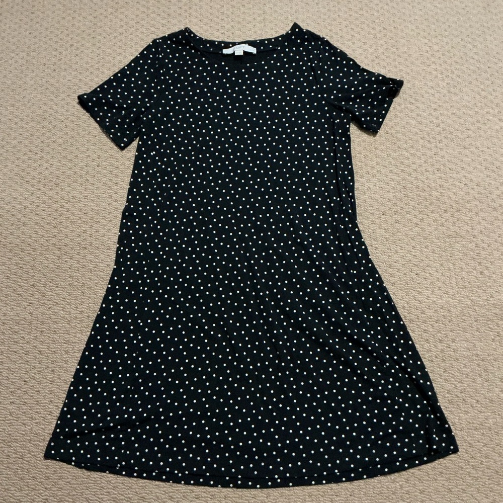 Loft Black Polka Dot Mini Dress